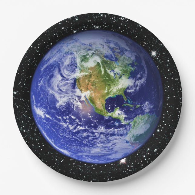 Assiettes En Carton ~ d'arrière - plan d'étoile de la TERRE v3 de (Devant)