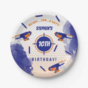 Assiettes En Carton Dart Gun Bataille War Boys Anniversaire