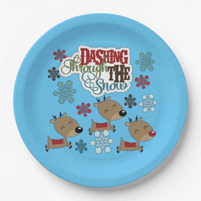 Assiettes En Carton Dashing Lance La Neige (Devant)