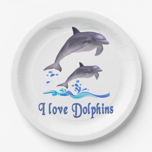 Assiettes En Carton Dauphins (Devant)