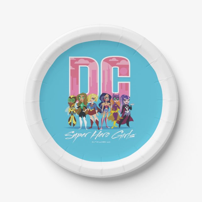 Assiettes En Carton DC Super Hero Girls Lineup (Devant)