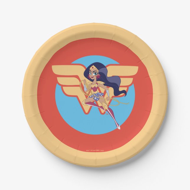 Assiettes En Carton DC Super Hero Girls Wonder Woman (Devant)