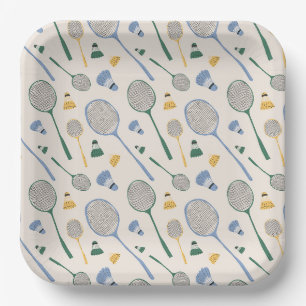 Assiettes en carton de badminton, Fête du volant