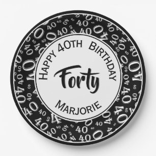 Assiettes En Carton De fête d'anniversaire de nombre motif