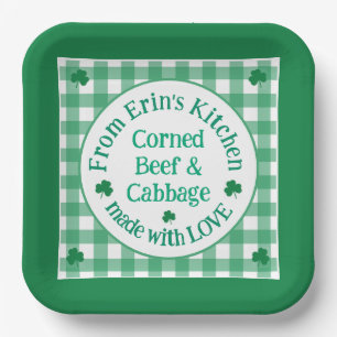 Assiettes En Carton De la cuisine avec amour Shamrocks irlandais vert