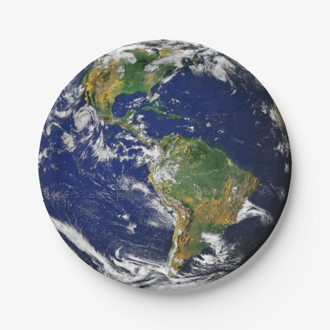 Assiettes En Carton ~ de la TERRE de PLANÈTE (système solaire) (Devant)