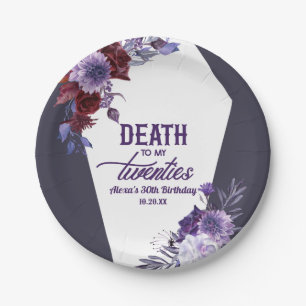 Assiettes En Carton Décès à mes vingt Floral 30e Anniversaire