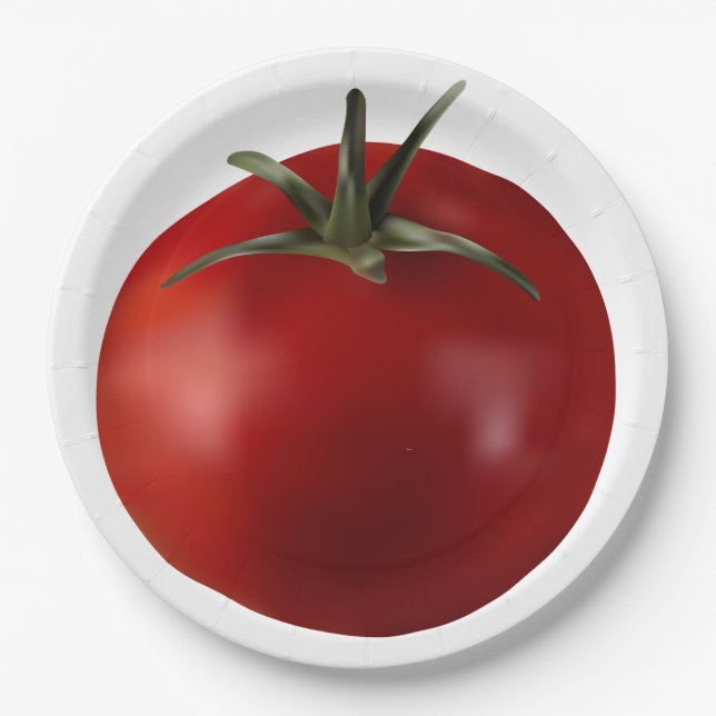 Assiettes En Carton Déchirer les plaques de papier tomate (Devant)