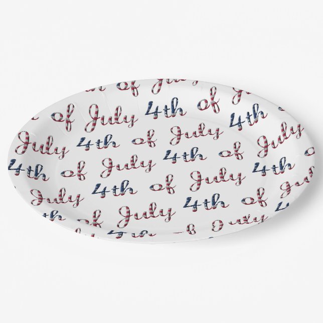 Assiettes En Carton Déclaration 4 juillet d'indépendance USA (Angle)