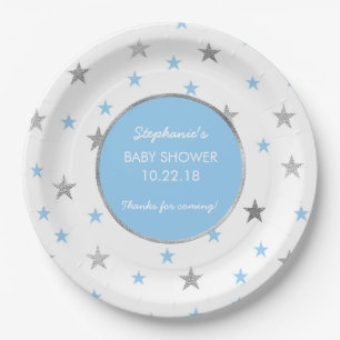 Assiettes En Carton Décor de baby shower de scintillement d'étoiles