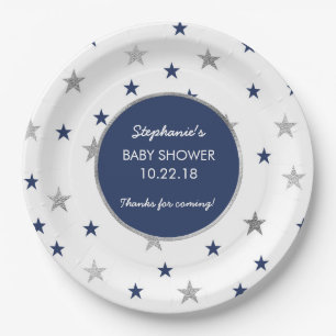 Assiettes En Carton Décor de baby shower de scintillement d'étoiles