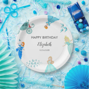 Assiettes En Carton Décor de fête d'anniversaire de la princesse Cendr