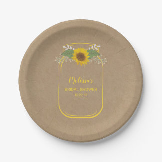 Assiettes En Carton Décor de la douche nuptiale de tournesol, thème de