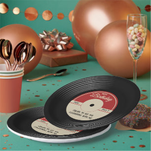 Assiettes En Carton Décor de soirée à thème de musique Vintage personn