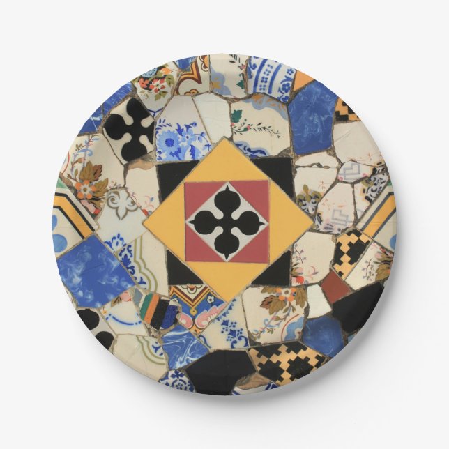 Assiettes En Carton Décor en mosaïque (Devant)
