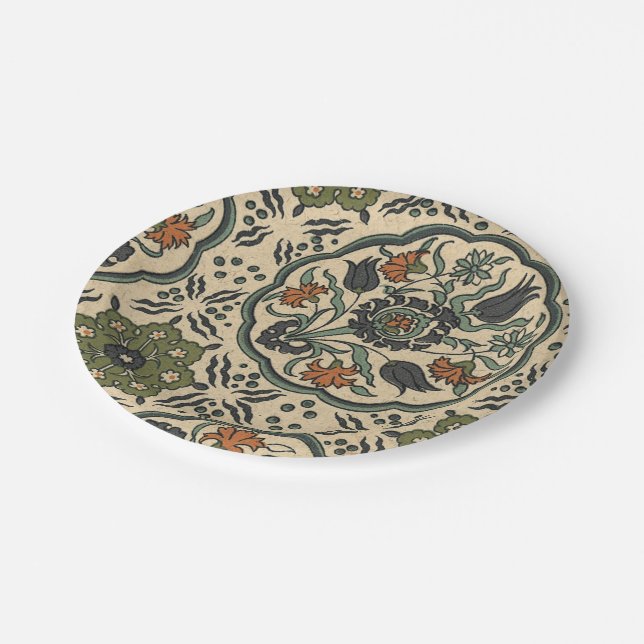 Assiettes En Carton Décor Floral Perse Carrelage (Angle)