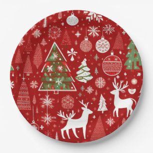 Assiettes En Carton Décor gris du bonhomme de neige de Noël motif père