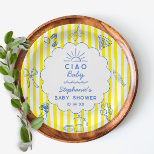 Assiettes En Carton Décoration de Baby Shower sur mesure thème italien