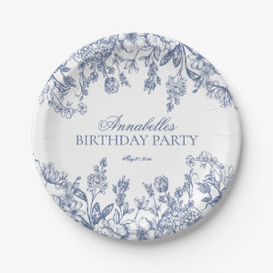 Assiettes En Carton Décoration de dessert d'anniversaire floral vintag