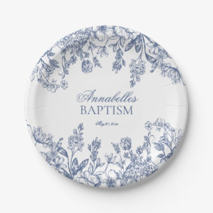Assiettes En Carton Décoration de dessert de baptême floral vintage ch