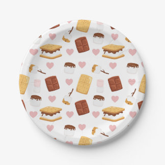 Assiettes En Carton Décoration de fête sur le thème du camping S'mores