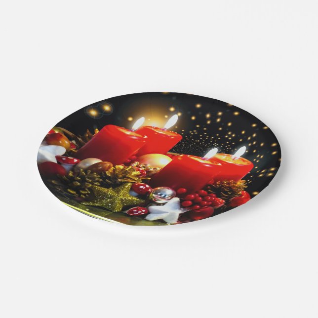 Assiettes En Carton Décoration de la chemise de Noël (Angle)