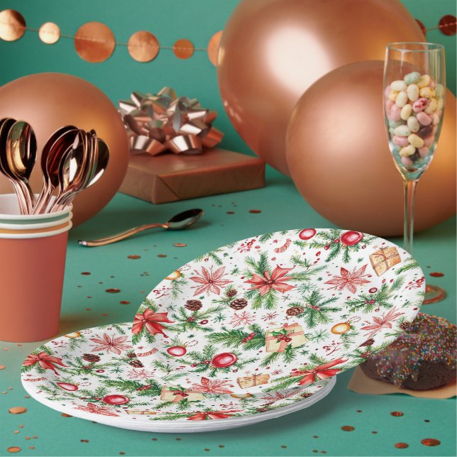 Assiettes En Carton Décorations festives Noël (Multi)