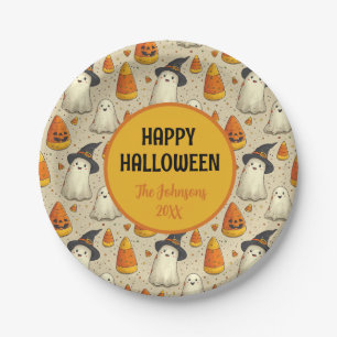 Assiettes En Carton Décorations Halloween Fantômes Personnalisés