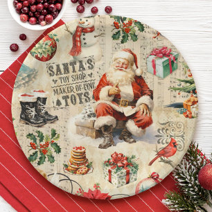 Assiettes En Carton Découpage de Noël Vintage