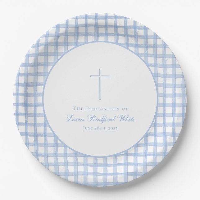 Assiettes En Carton Dédication de bébé/Plaque de célébration du baptêm (Devant)