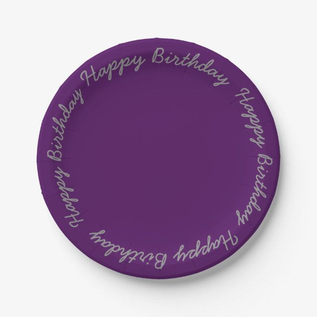 Assiettes En Carton Deep Purple 7" plaques à papier de fête (Devant)