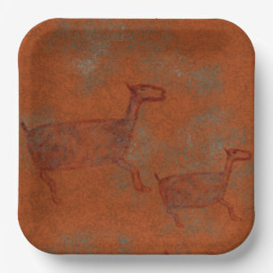 Assiettes En Carton Deer Petroglyph - Canyons du sud-ouest Papier de c