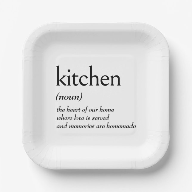 Assiettes En Carton Définition du dictionnaire pour la cuisine (Recto)