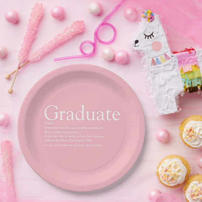Assiettes En Carton Définition Graduelle Fille rose moderne (Fête)