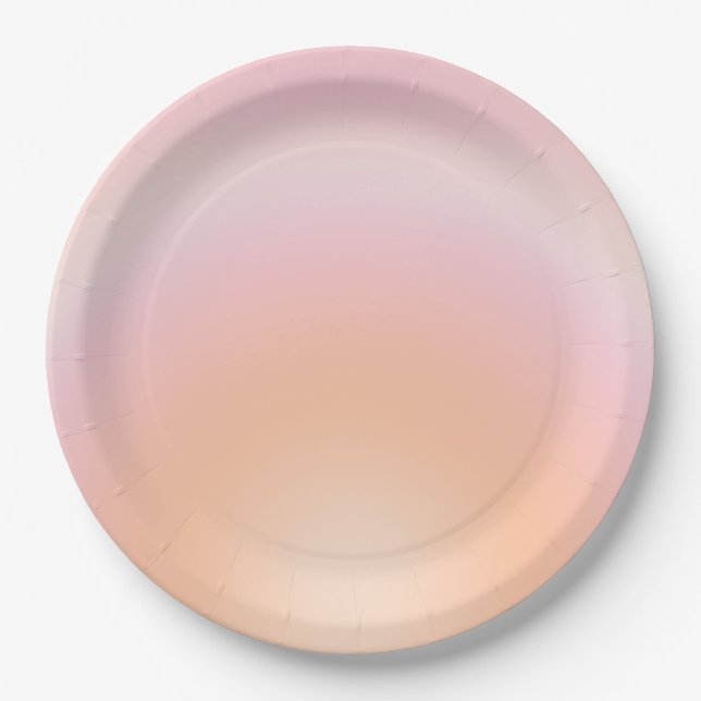 Assiettes En Carton Dégradé Fuzz Peach (Devant)