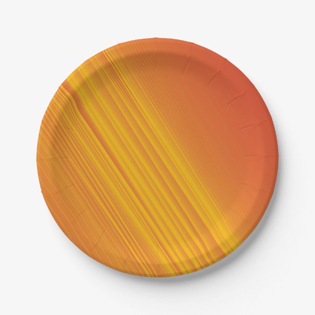 Assiettes En Carton dégradé orange et jaune doré (Devant)