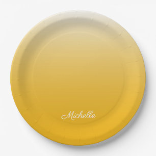 Assiettes En Carton dégradé personnalisé ombre jaune