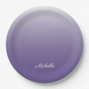 Assiettes En Carton dégradé personnalisé ombre Ultra Violet