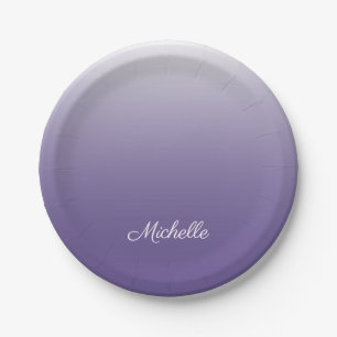 Assiettes En Carton dégradé personnalisé ombre Ultra Violet