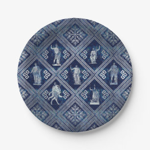 Assiettes En Carton Déités grecques et méandre ornement clé