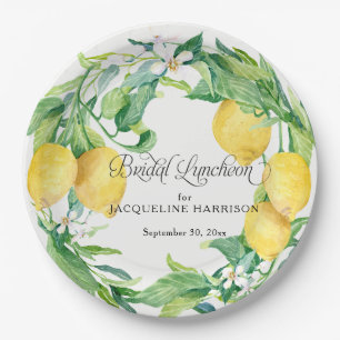 Assiettes En Carton Déjeuner nuptial de la couronne de citron vert de 