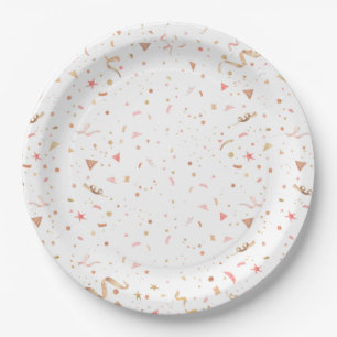 Assiettes En Carton Déjeuner rose et champagne pour une baby shower