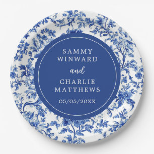 Assiettes En Carton Delft Blue Antique Chinoiserie Mariage