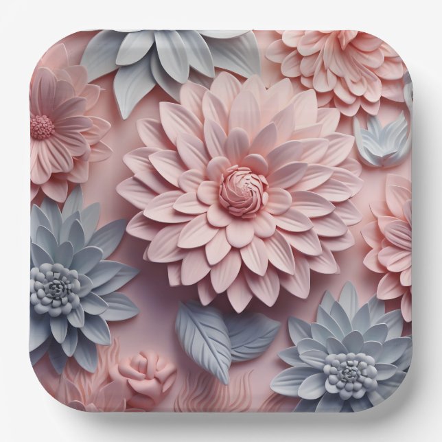 Assiettes en carton Delicate Bloom Paper Plate (Front)