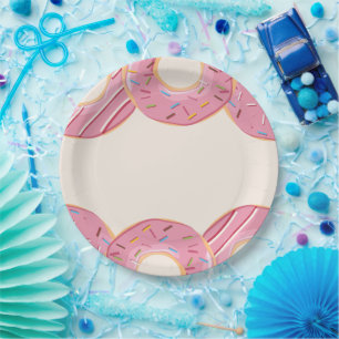 Assiettes En Carton Délice de Donut Rose 