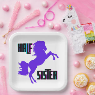Assiettes En Carton Demi-Soeur Pony Violet frère