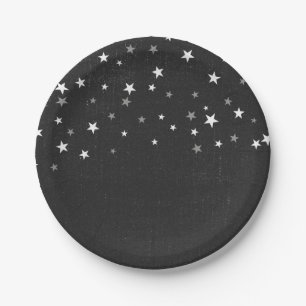 Assiettes En Carton Denim Noir Délavé Personnalisé Starry Grunge Faveu