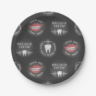Assiettes En Carton Dentiste Motif - Mignonne Dental Hygienist
