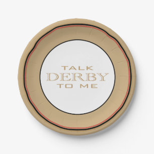 Assiettes En Carton Derby Horse Race Party Noir/Rouge/Or