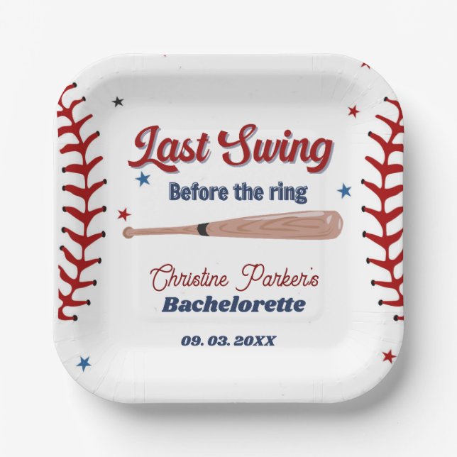 Assiettes En Carton Dernier balancement avant la bague Baseball  Enter (Recto)